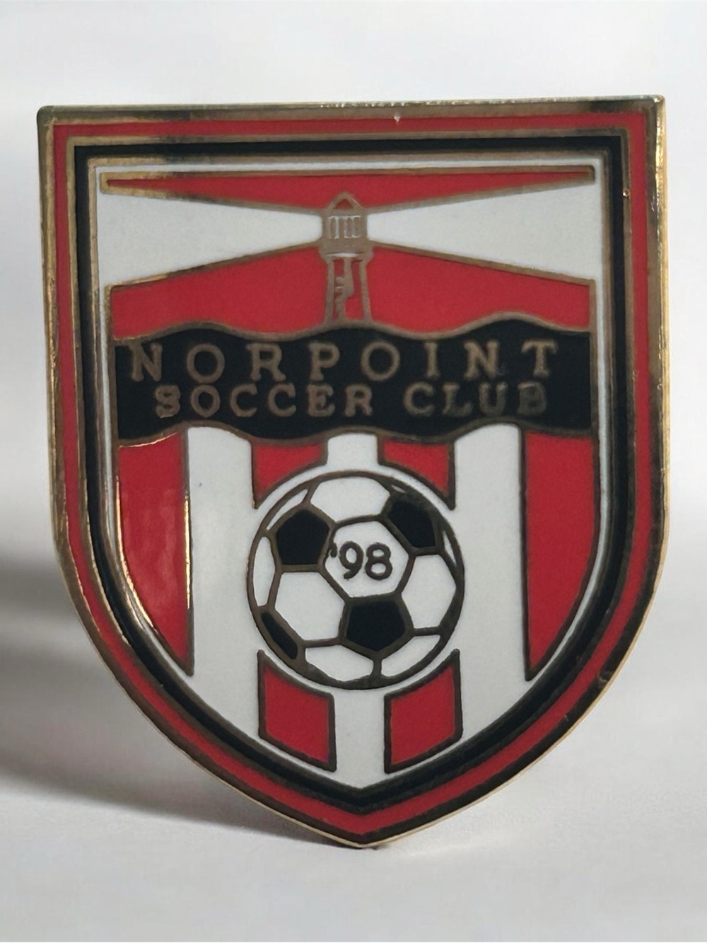 Vintage Norpoint Soccer Club Pin 1998 Tacoma WA Youth Sports Lapel Shield Enamel